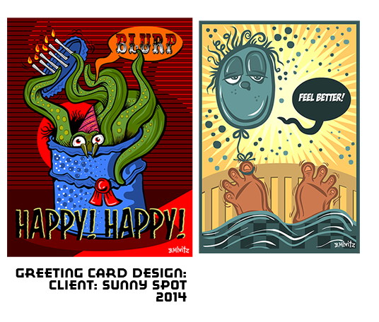 Assorted Greeting Cards Designed for Sunny Spot Cannabis Shop By Bruce Hilvitz